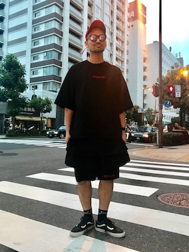 「adsr」｜「アイテム（帽子）」を使った、LHP大阪店 嶋村さん（メンズ・175cm）の夏コーディネート