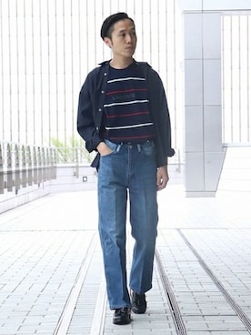 「Wrangler」｜「アイテム（その他シューズ）」を使った、TAGUCHIさん（メンズ・170cm）の夏コーディネート