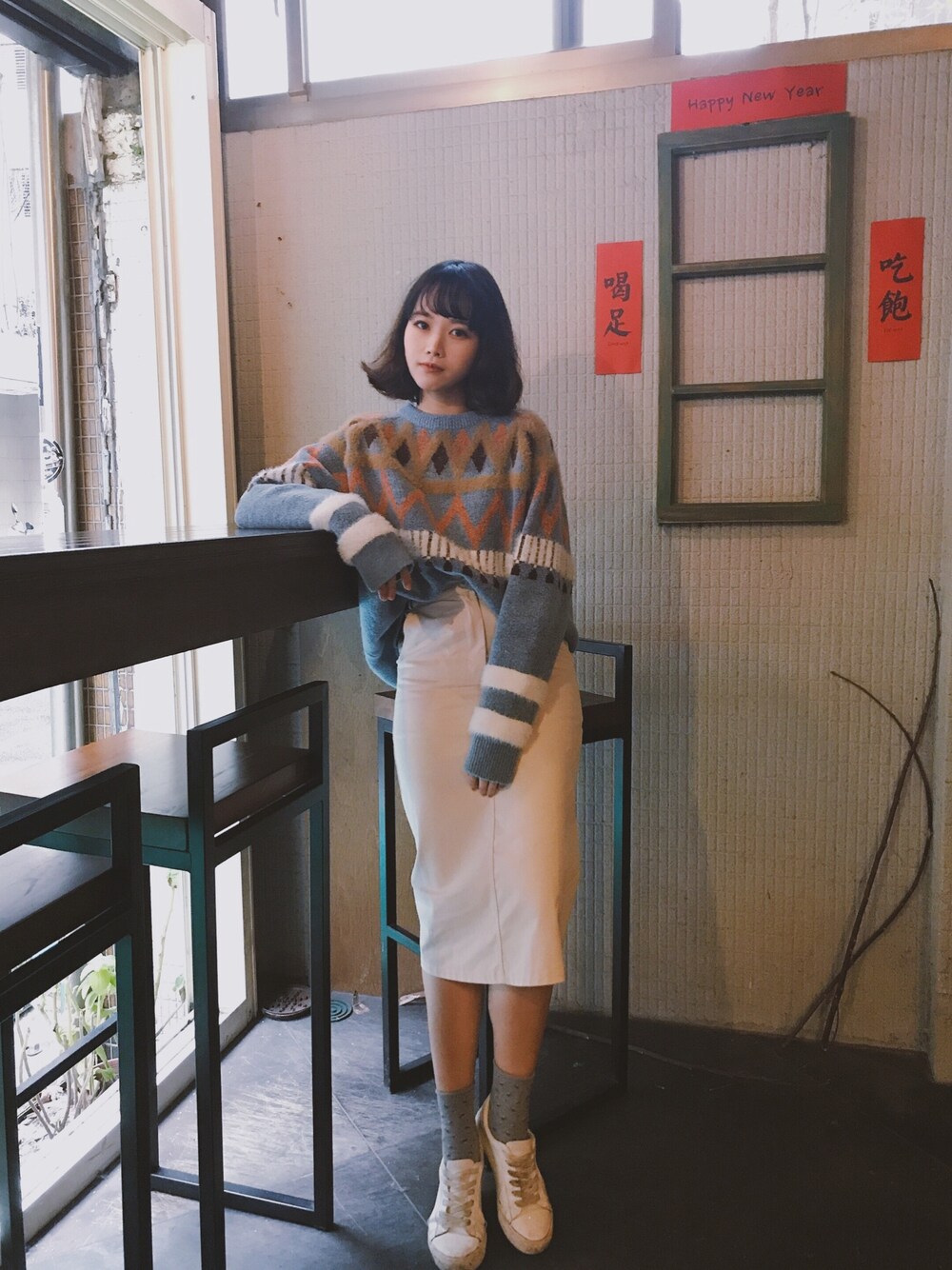 「girl、winter」｜「奶兔星球のアイテム（ニット/セーター、その他）」を使った、Tina Linさん（レディース・153cm）の春コーディネートの1枚目の写真