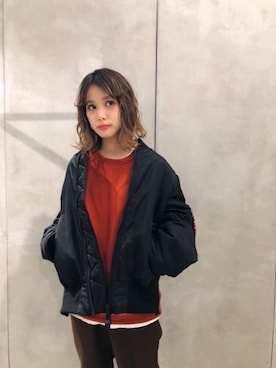 「BEAUTY&YOUTH UNITED ARROWS」｜「アイテム（MA-1）」を使った、asukaさん（レディース・150cm）の秋コーディネート
