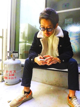 「DOWBL（ダブル）のアイテム（ジャケット/アウター）」を使った、Keiさん（メンズ・165cm）の秋コーディネート