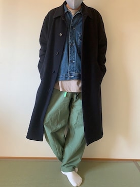 「ニコアンド」｜「アイテム（デニムジャケット）」を使った、zubolazさん（メンズ・168cm）の冬コーディネート