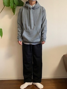 「アイテム（パーカー、グリーン系）」を使った、zubolazさん（メンズ・168cm）の冬コーディネート