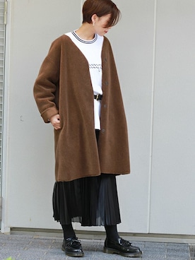 「JOURNAL STANDARD relume（ジャーナルスタンダード　レリューム）のアイテム（ムートンコート）」を使った、sae*さん（レディース・162cm）の夏コーディネート
