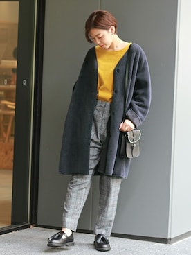 「JOURNAL STANDARD relume（ジャーナルスタンダード　レリューム）のアイテム（ムートンコート）」を使った、sae*さん（レディース・162cm）の秋コーディネート