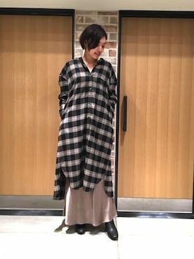 「JOURNAL STANDARD relume（ジャーナルスタンダード　レリューム）のアイテム（シャツワンピース）」を使った、sae*さん（レディース・162cm）の秋コーディネート