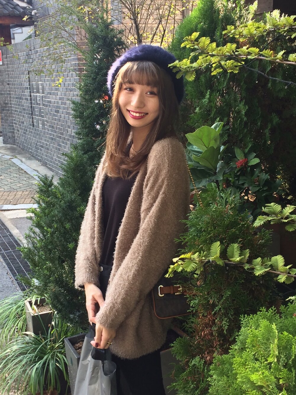 「韓国旅行、去年の秋、戻りたい、ベレー帽」｜「HEART MARKETのこの後思いっきり池に落ちた🤦🏻‍♀️⛲️（その他アウター、ベージュ系）」を使った、ｈａｒｕ。さん（レディース・167cm）の春コーディネートの1枚目の写真