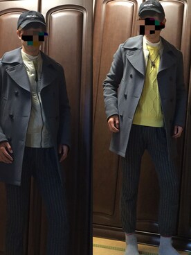 「Blue Standard （ブルースタンダード）のアイテム（パンツ）」を使った、Davidsさん（メンズ・178cm）の冬コーディネート