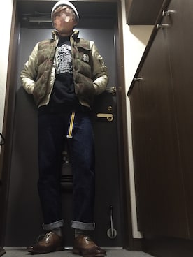「ドラフトリーバイス」｜「アイテム（スウェット）」を使った、Davidsさん（メンズ・178cm）の冬コーディネート