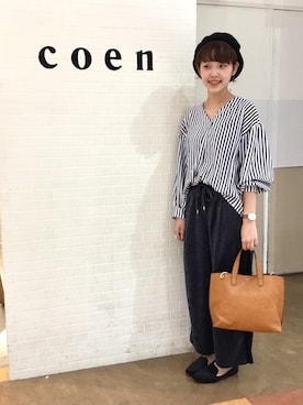 「coenスタッフスタイリング」｜「アイテム（パンプス）」を使った、coen  こすぎさん（レディース・161cm）の秋コーディネート
