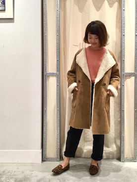 「coenスタッフスタイリング」｜「アイテム（パンプス）」を使った、coen  こすぎさん（レディース・161cm）の冬コーディネート