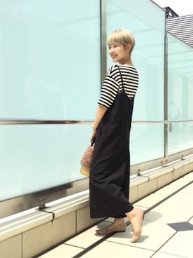 「coenスタッフスタイリング」｜「アイテム（オールインワン・サロペット）」を使った、coen  こすぎさん（レディース・161cm）の夏コーディネート