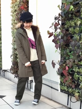 「coenスタッフスタイリング」｜「アイテム（モッズコート）」を使った、coen  こすぎさん（レディース・161cm）の冬コーディネート