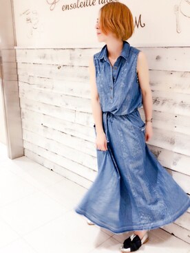 「アイテム（シャツワンピース）」を使った、Claraさん（レディース・157cm・20代）の春コーディネート