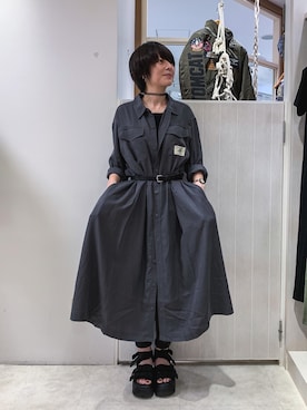「アイテム（シャツワンピース）」を使った、Claraさん（レディース・157cm・20代）の夏コーディネート