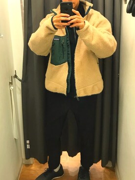 「ユニクロU」｜「アイテム（スラックス）」を使った、San Kassさん（メンズ・176cm）の冬コーディネート