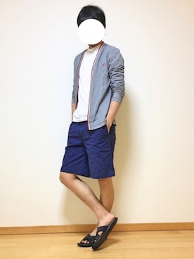「FRED PERRY（フレッドペリー）のアイテム（カーディガン/ボレロ）」を使った、りゅうせいさん（メンズ・179cm）の夏コーディネート
