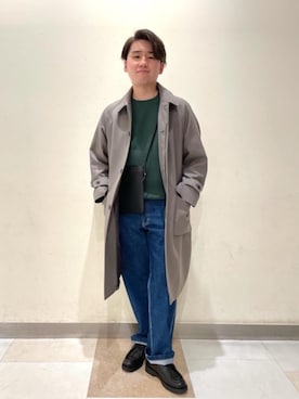 「green label relaxing（グリーンレーベルリラクシング）のアイテム（ステンカラーコート）」を使った、sugii_kさん（メンズ・170cm）の秋コーディネート