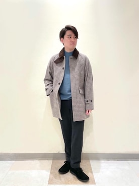 「green label relaxing（グリーンレーベルリラクシング）のアイテム（ステンカラーコート）」を使った、sugii_kさん（メンズ・170cm）の秋コーディネート