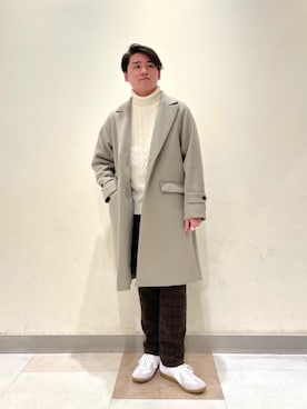 「green label relaxing（グリーンレーベルリラクシング）のアイテム（チェスターコート）」を使った、sugii_kさん（メンズ・170cm）の冬コーディネート