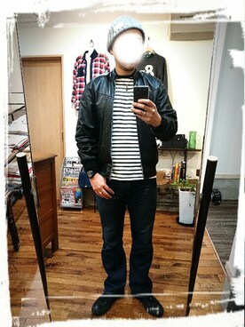 「ドラフトリーバイス」｜「アイテム（ブルゾン）」を使った、Ｙさん（メンズ・172cm）の冬コーディネート