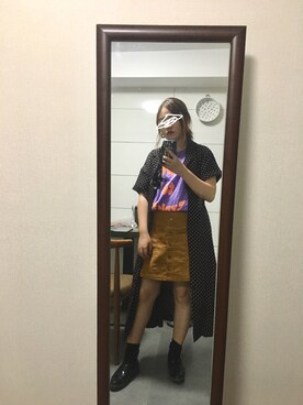 「KBF（ケイビーエフ）のアイテム（ワンピース/ドレス、ブラック系）」を使った、sayochinさん（レディース・158cm）の夏コーディネート