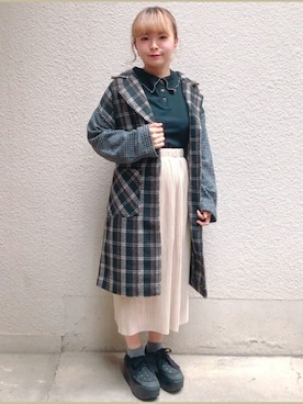 「メロートップス」｜「アイテム（ジャケット/アウター）」を使った、ParAvionさん（レディース・153cm）の冬コーディネート