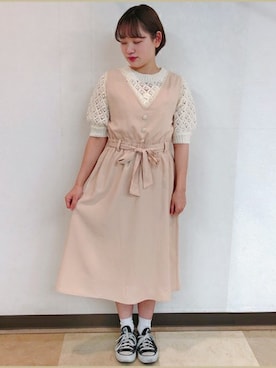 「ペールトーン」｜「アイテム（ワンピース/ドレス）」を使った、ParAvionさん（レディース・155cm）の春コーディネート