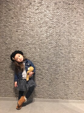 「アイテム（スカート）」を使った、sairraさん（キッズ・90cm）の冬コーディネート