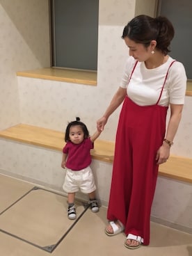 「KBF（ケイビーエフ）のアイテム（オールインワン・サロペット）」を使った、☆yuuuuua☆さん（キッズ・70cm）の夏コーディネート