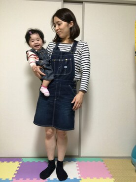 「earth music&ecology（アースミュージックアンドエコロジー）のアイテム」を使った、☆yuuuuua☆さん（キッズ・70cm）の夏コーディネート
