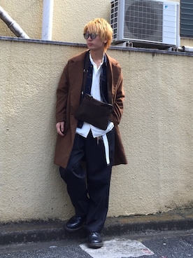 「ドラフトリーバイス」｜「アイテム（スラックス）」を使った、shunさん（メンズ・176cm）の冬コーディネート