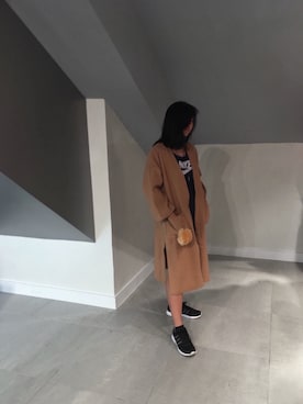 「H&M（エイチ・アンド・エム）のアイテム（ダッフルコート）」を使った、Kresさん（レディース・165cm）の秋コーディネート