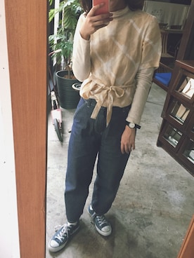 「アイテム（腕時計）」を使った、sakiさん（レディース・161cm）の春コーディネート