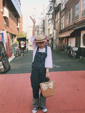 「アイテム（サロペット/オーバーオール）」を使った、sakiさん（レディース・162cm・20代）の春コーディネート