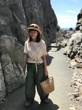 「ヒザデルパンツ」｜sakiさん（レディース・162cm）の春コーディネート