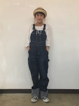 「アイテム（サロペット/オーバーオール）」を使った、sakiさん（レディース・161cm・20代）の夏コーディネート