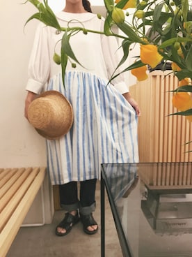「mina perhonen」｜sakiさん（レディース・161cm）の夏コーディネート