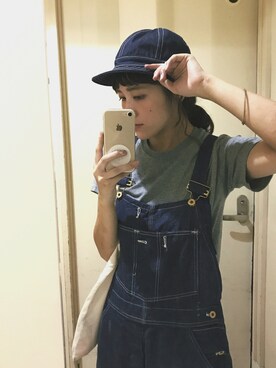 「Hanes」｜「アイテム（オールインワン・サロペット）」を使った、sakiさん（レディース・161cm）の夏コーディネート