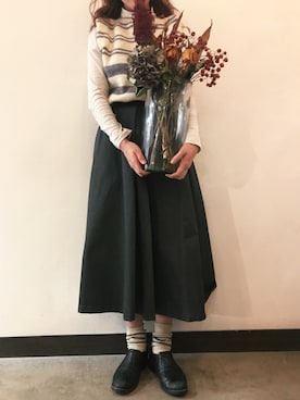 「MHL.」｜sakiさん（レディース・161cm）の冬コーディネート