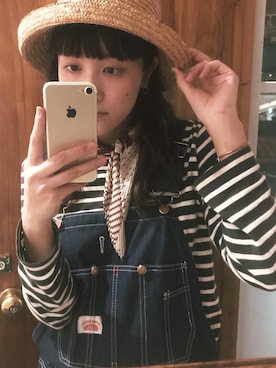 「美容師」｜「アイテム（サロペット/オーバーオール）」を使った、sakiさん（レディース・161cm）の春コーディネート