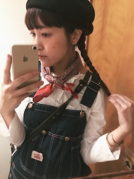 「カオリノモリ」｜「アイテム（サロペット/オーバーオール）」を使った、sakiさん（レディース・161cm）の春コーディネート