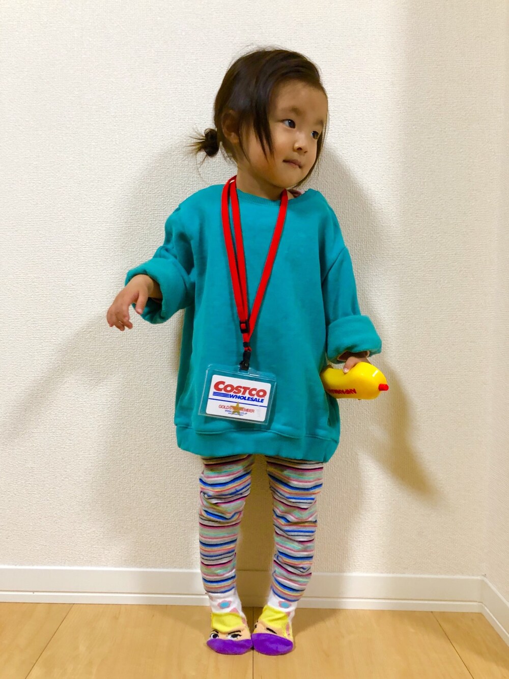 「キッズコーデ、ゆるコーデ、ZARA、babygap、disney、コストコ、女の子コーデ、公園、2歳、90cm」｜「ZARAのアイテム（スウェット、ブルー系）」を使った、®️9さん（キッズ・80cm）の冬コーディネートの1枚目の写真