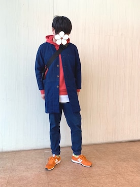 「チャイハネ（チャイハネ）のアイテム（その他アウター）」を使った、あちきとメイさん（メンズ・176cm）の冬コーディネート