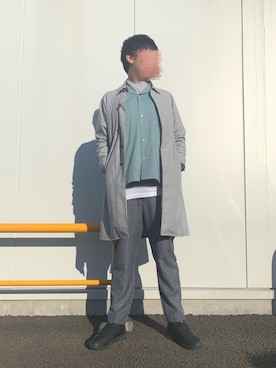 「semoh（セモー）のアイテム」を使った、あちきとメイさん（メンズ・176cm）の冬コーディネート