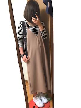 「ADPOSION（アドポーション）のアイテム（バッグ）」を使った、aya.mさん（レディース・158cm）の春コーディネート