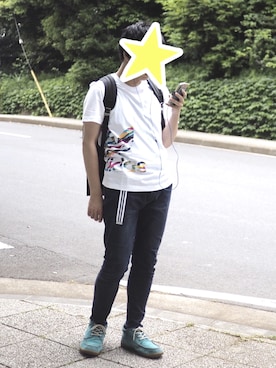 「ノームコア」｜「アイテム（チノパンツ）」を使った、YUKIさん（メンズ・171cm）の夏コーディネート