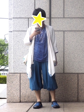 「チャイハネ（チャイハネ）のアイテム（カーディガン/ボレロ）」を使った、YUKIさん（メンズ・171cm）の夏コーディネート