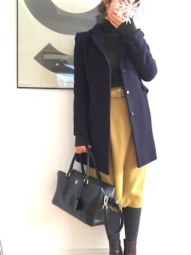 「H&M（エイチ・アンド・エム）のアイテム（ブーティ）」を使った、IORIさん（レディース・160cm）の冬コーディネート