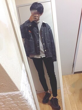 「シャツ×スウェット」｜「アイテム（ジャケット/アウター）」を使った、よしのさん（メンズ・170cm）の秋コーディネート